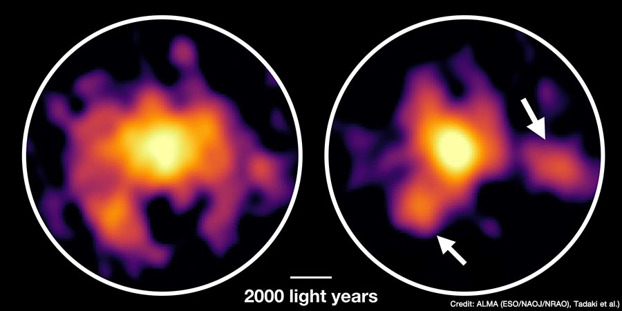 onster galaxies form stars at a startling pace; 1000 times higher than the star formation in our Galaxy.